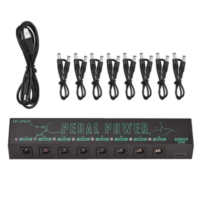 M-vave Guitar Effect Pedal Power Supply 8 Isolated DC 9V 100mah or 300mah Outputs Portable Guitar