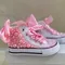 Mesh Flowers Kids Canvas Shoes Handmade Pearls Unicorn Bling Shoes Baby Butterfly Theme Party