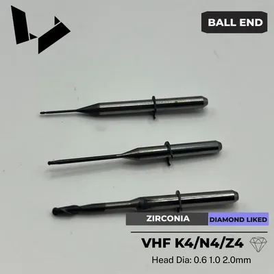 VHF ZIRCONIA Milling -Z100-R2-40 Z200-R3-40 Double & Triple Tooth Diamond Liked Coated Cutter