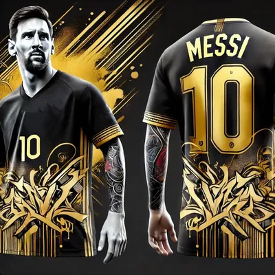 24/25 CHATGPT Limited Edition Black Gold Soccer Jersey for Kids and Adults Special MESSI 10 Summer