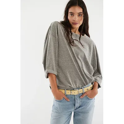 Care FP Slow Down Tee by We The Free at Free People in Double Espresso Combo, Size: XS