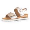 Keilsandalette GABOR "GENUA", Damen, Gr. 40, gold (goldfarben), Glattleder, metallic, klassisch, Schuhe, Riemchensandale, Sommerschuh, Komfortschuh in Weite G (=weit)