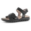 Riemchensandale GABOR, Damen, Gr. 37, schwarz, Glattleder, unifarben, casual, Schuhe, Sommerschuh, Keilsandalette, Bequemschuh mit Klettverschluss