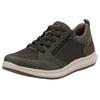 Sneaker RIEKER, Herren, Gr. 40, grün (oliv, braun), Lederimitat, Textil, sportlich, Schuhe, Halbschuh, Freizeitschuh, Schnürschuh mit seitlichem Reißverschluss