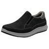 Slipper RIEKER, Herren, Gr. 42, schwarz (schwarz, grau), Lederimitat, Basic, Schuhe, Slip-on-Sneaker, Halbschuh, Loafer, Freizeitschuh mit Gummizug
