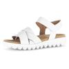Riemchensandale GABOR, Damen, Gr. 37, weiß, Glattleder, unifarben, casual, Schuhe, Sommerschuh, Keilsandalette, Bequemschuh mit Klettverschluss