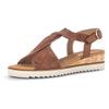 Sandalette GABOR "GENUA", Damen, Gr. 41, braun (camelfarben), Kalbsleder, unifarben, klassisch, Schuhe, Keilabsatz, Sommerschuh, Riemchensandale in Komfortweite G (=weit)