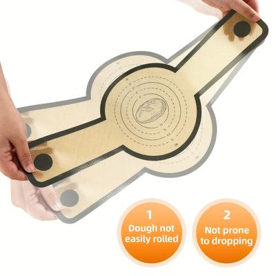 TEMU Silicone Baking Mats For Bread, In Oval And Round Shapes, Featuring A Surface For . Reusable Mats Come With Long Handles, Sourdough Bread Baking. Image