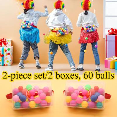 TEMU 2 Sets Of 60 Balls, Shake Game, Interactive Party Game With And 2 Belts For , Outdoor And Indoor, Wedding Anniversary, Birthday, Summer Holiday Theme Party Fun