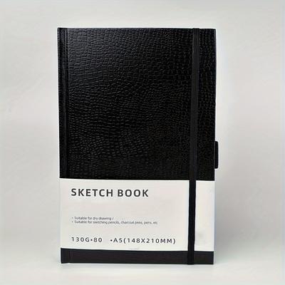 "TEMU 5.8"x8.2" Square Art Sketch Book, Top Spiral Bound , Drawing Papers 80 Sheets Sketch Book, 35 Lbs/130 Gsm Hardcover Sketching Books, Artistic Drawing Painting" Image