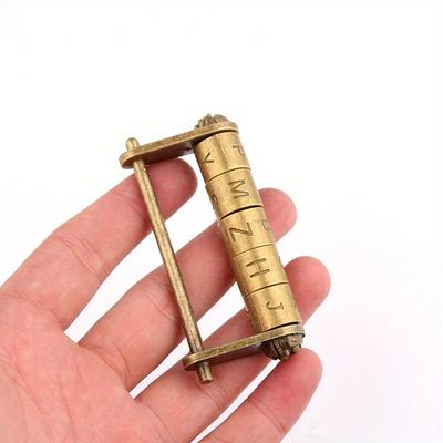 TEMU 1pc Antique Bronze 5- Combination Padlock, Polished Metal , Alloy Password Lock For Jewelry Box, Suitcase, Drawer - No Battery Required Image