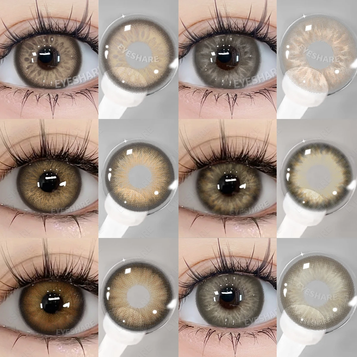 EYESHARE 1 Paar braune Serie farbige Kontaktlinsen für Augen, farbige Linsen, braune Linsen, natürliche bunte Kontaktlinsen, jährliche Verwendung Image