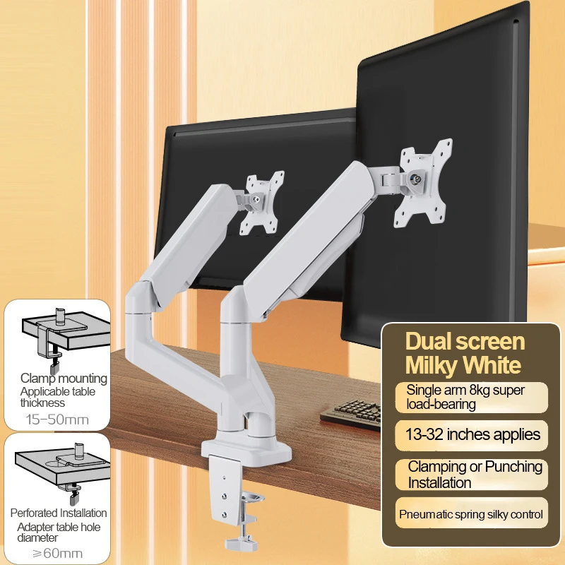 VESA 100 x 100 mm höhenverstellbarer Monitorständer, Dual-Monitor mit bis zu 32 Zoll und 19,8 lbs pro Bildschirm, mechanischer Arm, Schreibtischhalterung Image
