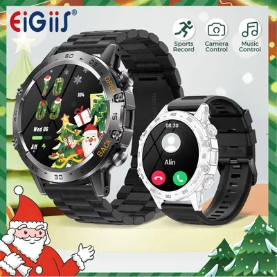 EIGIIS Smart Uhr K52 Bluetooth Anruf 1,39 zoll IPS Großen Bildschirm Lange Standby-Gesundheit Image