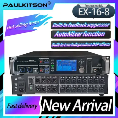 Paulkitson EX16-8 Echo Sound Mixer Digital Mixer Audio Sound Ausrüstung Karaoke Mixer Verstärker Sound Audio System