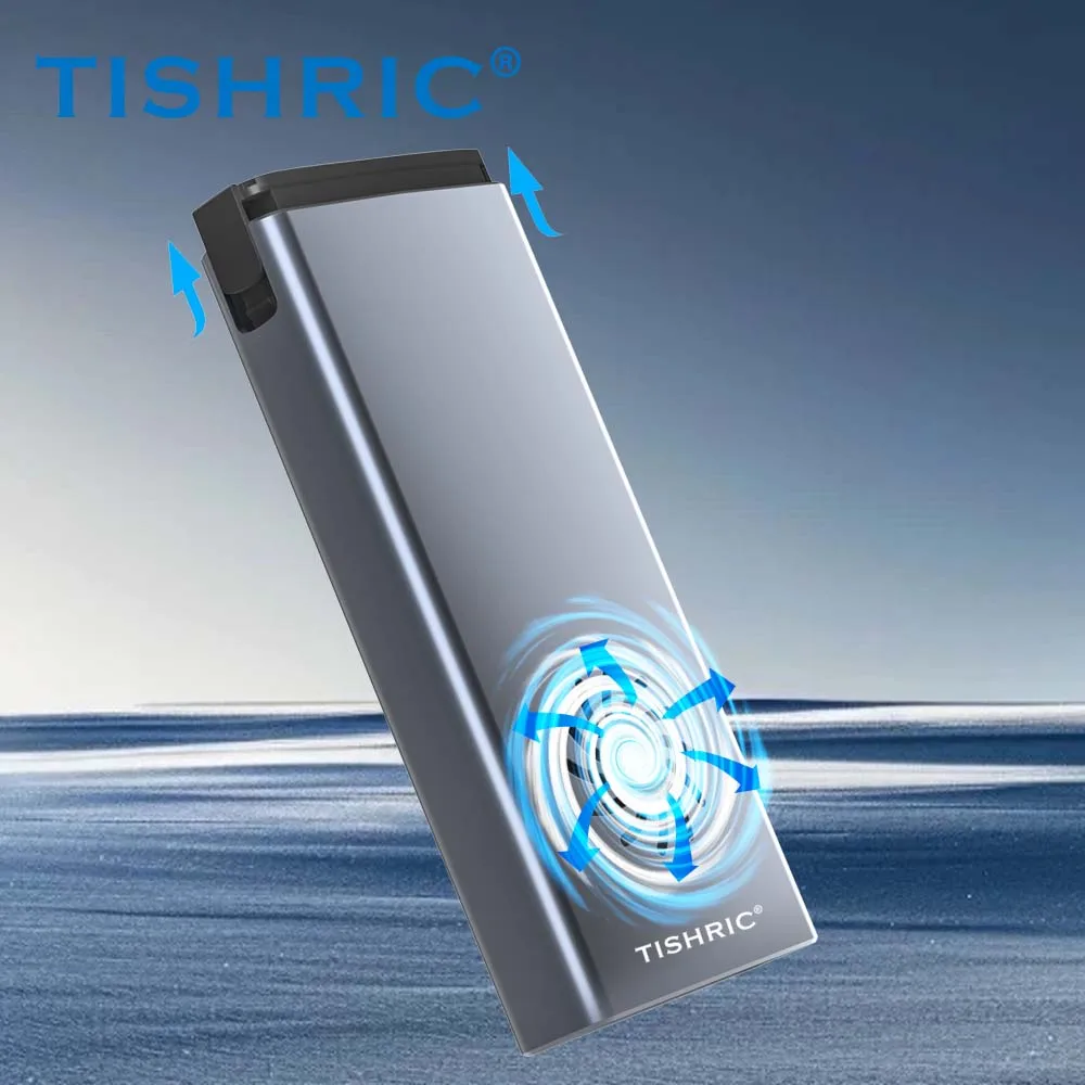 TISHRIC 10 Gbit/s/20 Gbit/s M.2 M/B+M-Key SSD M2 NVME Externes Festplattengehäuse Einzel-/Doppelprotokoll mit Lüfter für Gaming Image