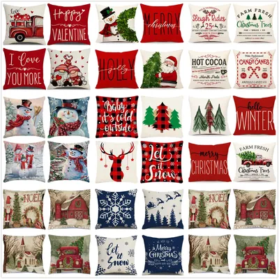 Neue Weihnachts dekoration Weihnachts kissen bezug 18x18 Zoll Set von 4 Weihnachts kollektion Kissen Image