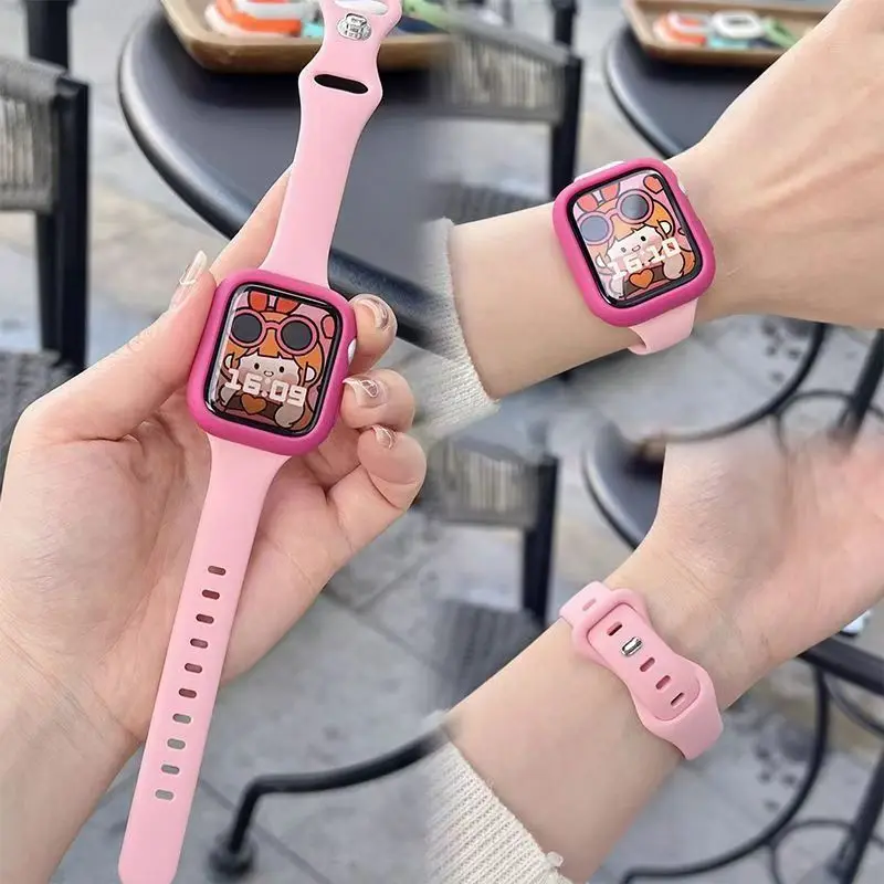 Schlankes Silikonarmband für Apple Watch Band 45 mm 44 mm 40 mm 41 mm 42-38 mm Sportarmband iWatch Serie 8 7 SE 3 4 5 6 9 Ultra 2 49 mm Image