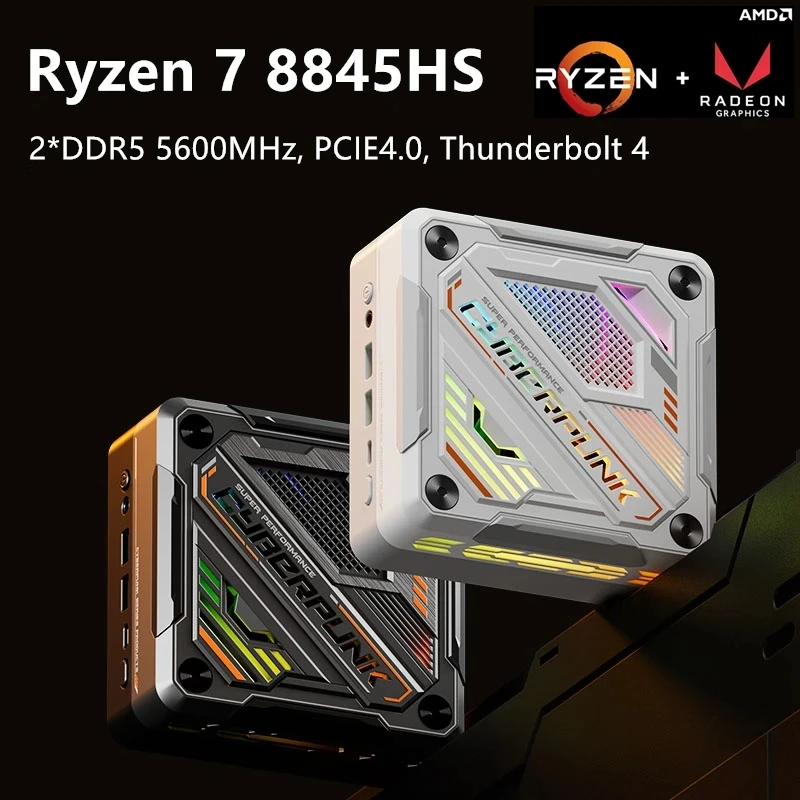Neuester AMD Ryzen 7 8845HS Cyberpunk Mini-PC Desktop-Gamer Windows 11 DDR5 5600 MHz PCIE4.0 2,5 G 2 LAN USB4 Mini-Computer WiFi6 Image