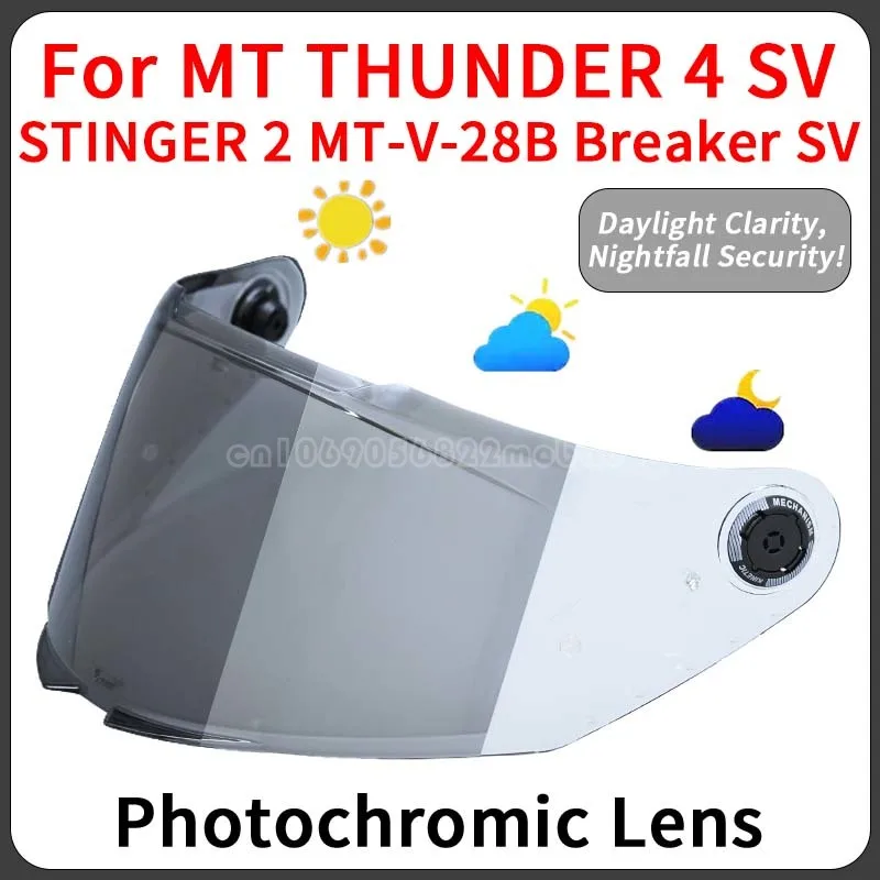 Thunder 4 Photochromes Helmvisier für MT THUNDER 4 SV STINGER 2 für MT-V-28B Breaker SV Shield Brille Helmzubehör Image