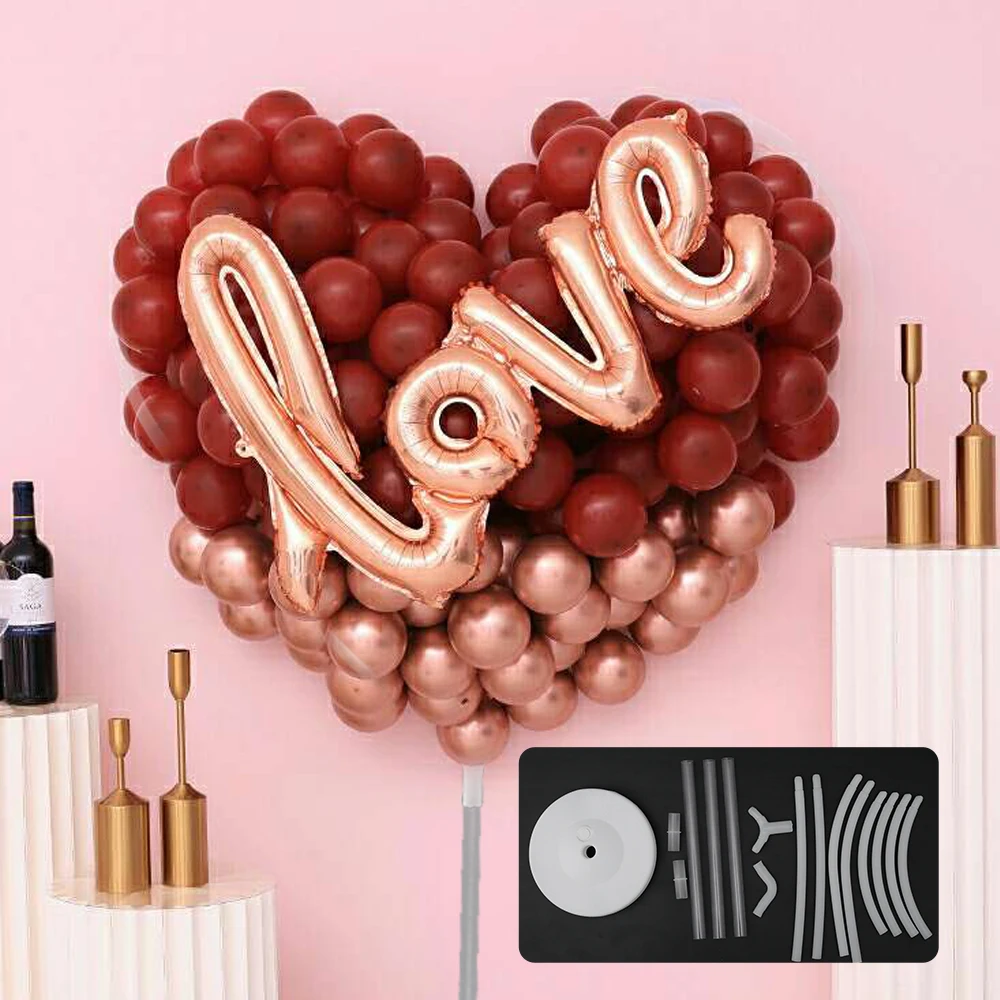 Ballon Girlande Basis wieder verwendbare herzförmige Kranz Säule Basis Stand halter Ballon Bogen Rahmen für Baby party Hochzeit Geburtstag Image