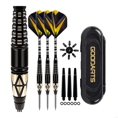 R6FE Darts Metall Set Professionelle Darts mit Tragetasche Stahlspitze Darts mit Aluminiumwellen Gummi-O'Rings+Flug Image