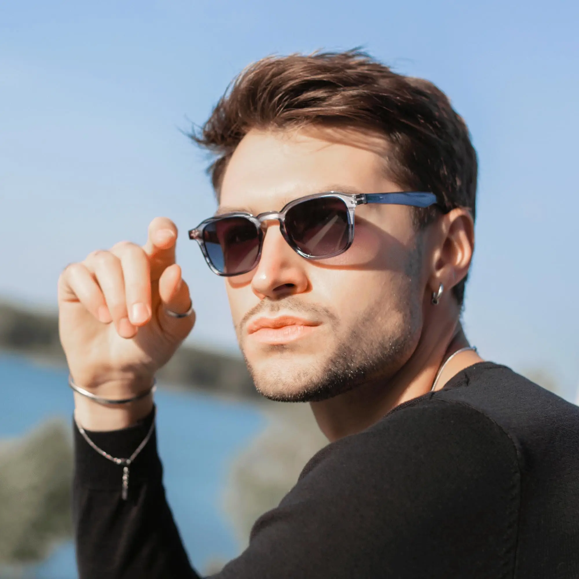 ZENOTTIC Retro-polarisierte Sonnenbrille für Damen und Herren für kleines Gesicht – klassische quadratische Vintage-Sonnenbrille, UV-Schutz, trendig Image
