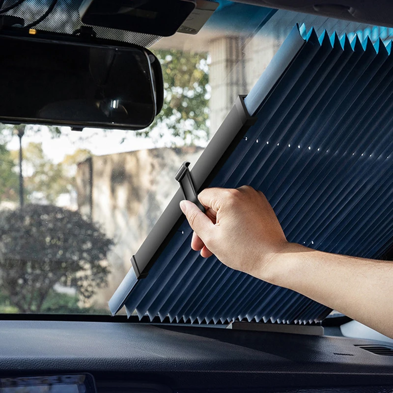 Tenda per parabrezza anteriore per Auto protezione solare per finestra anteriore posteriore retrattile parasole per Auto visiera per parabrezza per Auto accessorio per parasole