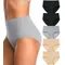 High Waisted Postpartum Underwear Womens Cotton Underwear Soft Breathable Full Coverage Stretch Panties 4pcs/pack