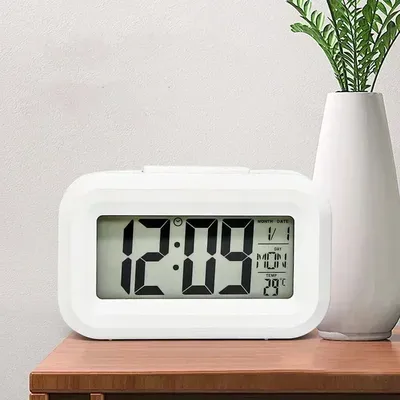 LED Digital Alarm Clock Backlight Snooze Data Time Calendar Desktop Multifunction Electronic