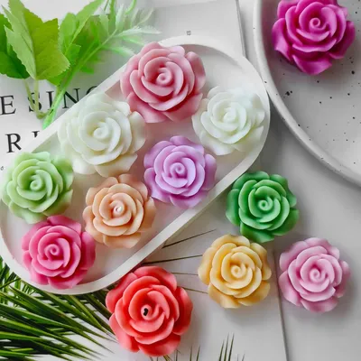 3D Rose Candle Silicone Mold Flower Mould Handmade Valentine's Day Gifts Plaster Resin Ornaments