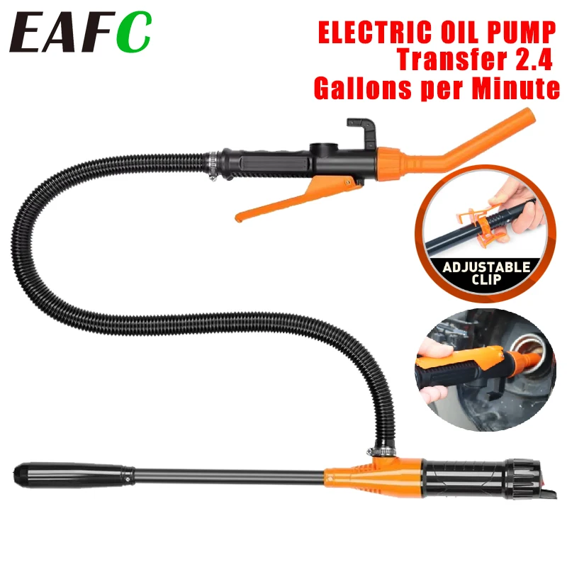 EAFC 1Set Car Transfer Pump Battery Powered Fuel Oil Pump Control Nozzle Handheld Liquid Transfer Pump For AUTO Gas Diesel Pump