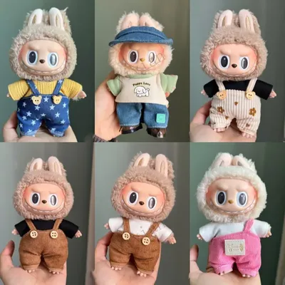 Mini Plush Doll'S Clothes Outfit Accessories For Korea Kpop Exo Labubu Idol Top overalls set