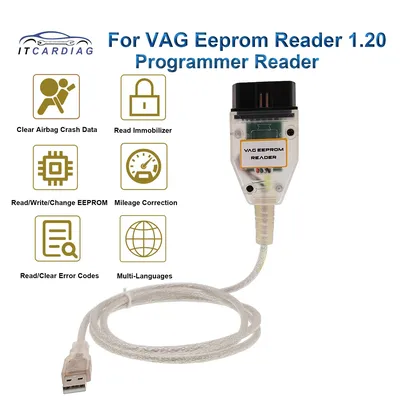 For VAG Eeprom Programmer Reader 1.20 ITCARDIAG Supports Clear Reset Airbag Crash Data Read Write