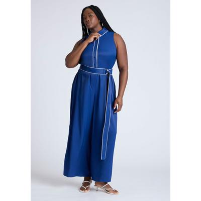 Plus Size Women's Tennis Jumpsuit by ELOQUII in Estate Blue (Size 18)