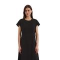 Midikleid MARC O'POLO "aus LENZING™ ECOVERO™", Damen, Gr. 34, Normalgrößen, schwarz, Obermaterial: 83% Viskose, 17% Polyamid; Futter: 100% Nicht verfügbar, unifarben, casual, regular fit wadenlang, Kurzarm, Kleider
