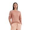 Strickpullover MARC O'POLO "aus Organic Cotton-Mix", Damen, Gr. M, orange (mellow peach), Obermaterial: 70% Baumwolle, 30% Polyester, unifarben, casual, U-Boot-Ausschnitt, Langarm, Pullover