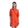 Hemdblusenkleid MARC O'POLO "aus Popeline", Damen, Gr. 38, Normalgrößen, rot (burnt rot), Obermaterial: 68% Baumwolle, 28% Polyamid, 4% Elasthan; Futter: 100% Nicht verfügbar, unifarben, regular fit normal, Langarm Manschette, Kleider