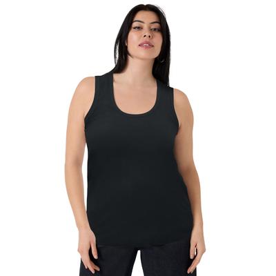 Plus Size Women's Ribbed Scoopneck Tank Top by June+Vie in Black (Size 14/16)