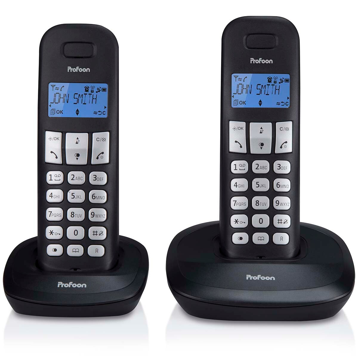 Profoon PDX-1120 - DECT-Telefon mit 2 Mobilteilen, Schwarz Image