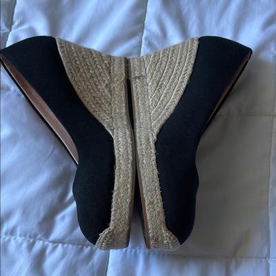 J. Crew Shoes | J Crew Women's Black Espadrille Wedge Shoes 7.5 Resortwear Closed Toe Slip On | Color: Black/Tan | Size: 7.5