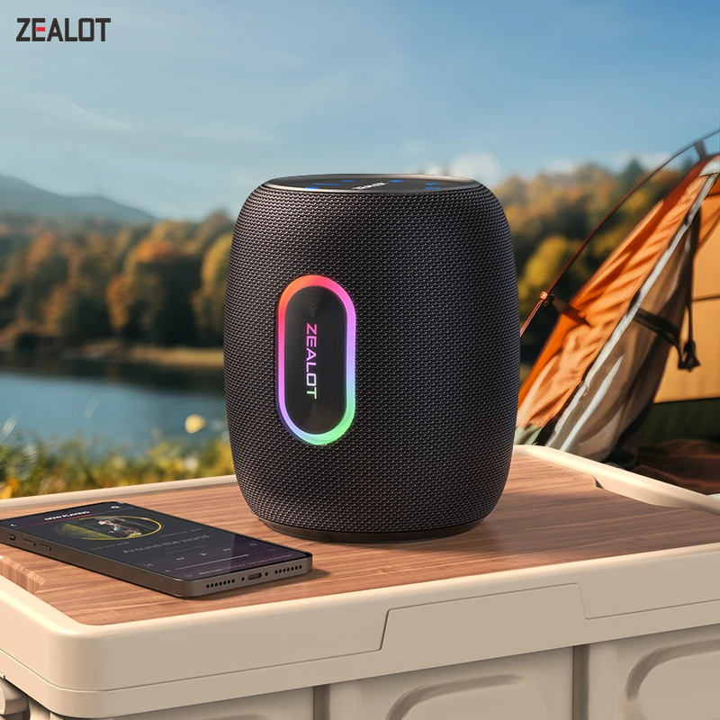 ZEALOT-S64 Bluetooth-Lautsprecher 50 W Bluetooth 5.2 kabellose Lautsprecher, 360-Grad-Surround-Sound, IPX6 wasserdicht, 20 Stunden Spielzeit Image