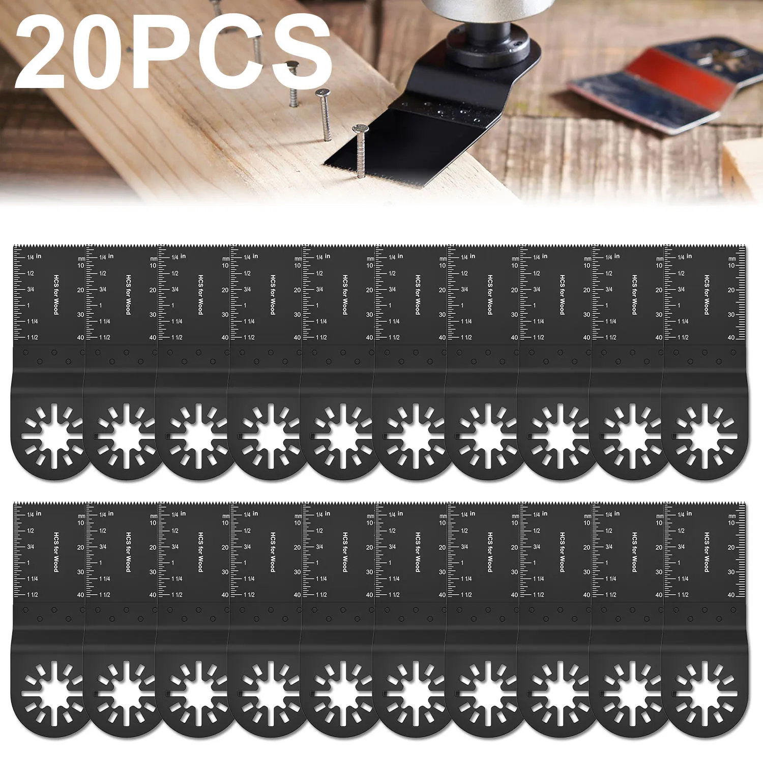 20PCS Multi Tool Klingen Oszillierende Sägeblatt Multi-Funktion Sägeblatt Renovator Multi Cutter Klinge Für Holz Kunststoff metall Cutti Image