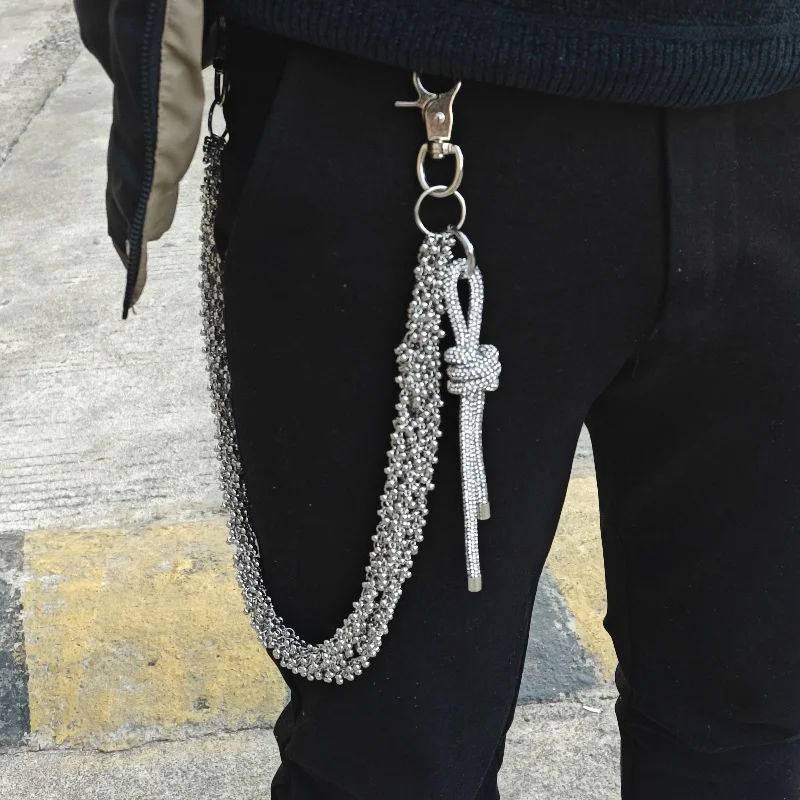 Original Strass Knoten Anhänger Punk Hosen Kette Modische Männer Und Frauen Person Taille Licht Luxus Zubehör Hip Hop Schmuck