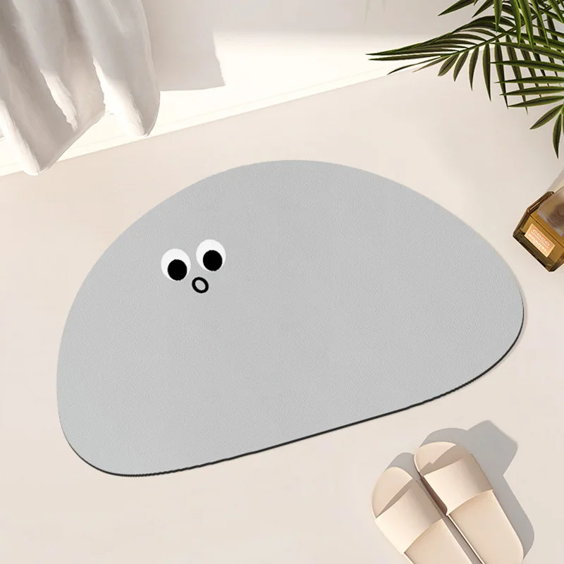 Cartoon lustiger Ausdruck unregelmäßiges Badezimmer rutschfeste Matte Toilettentür saugfähige Bodenmatte Haushalt Kieselalgen Schlamm Bodenmatte Image