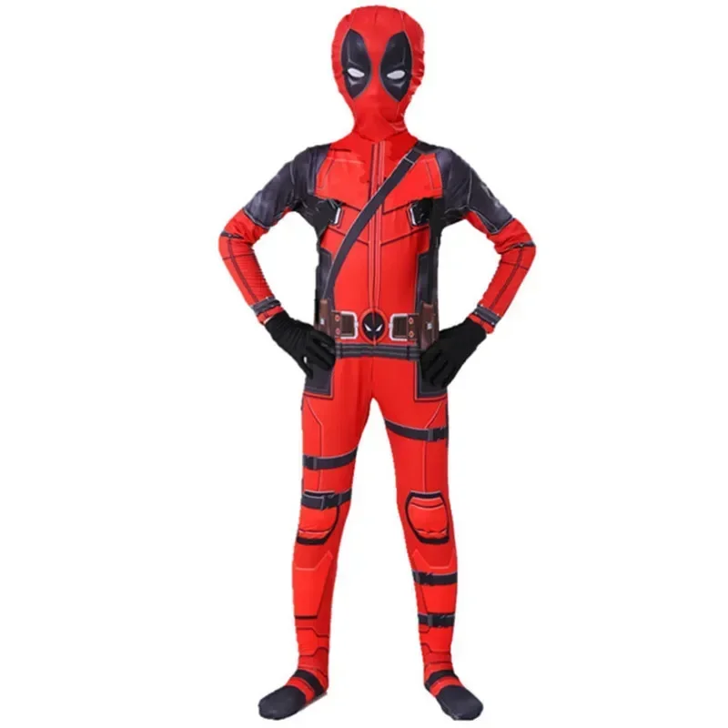 2025, Superhelden-Kostüm, Deadpool, Halloween, Cosplay, Overall, Jungen, Fantasy-Filmfigur, Maske, Strumpfhosen, Schwert und Tasche, Urlaubsset Image
