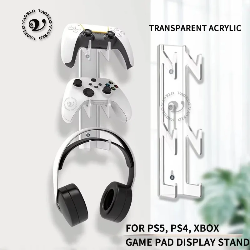 3in1 Klar Wand Lagerung Rack Headset Gamepad Display Ständer Halter für PS5 PS4 XBOX Schalter Controller Gaming Zubehör Image