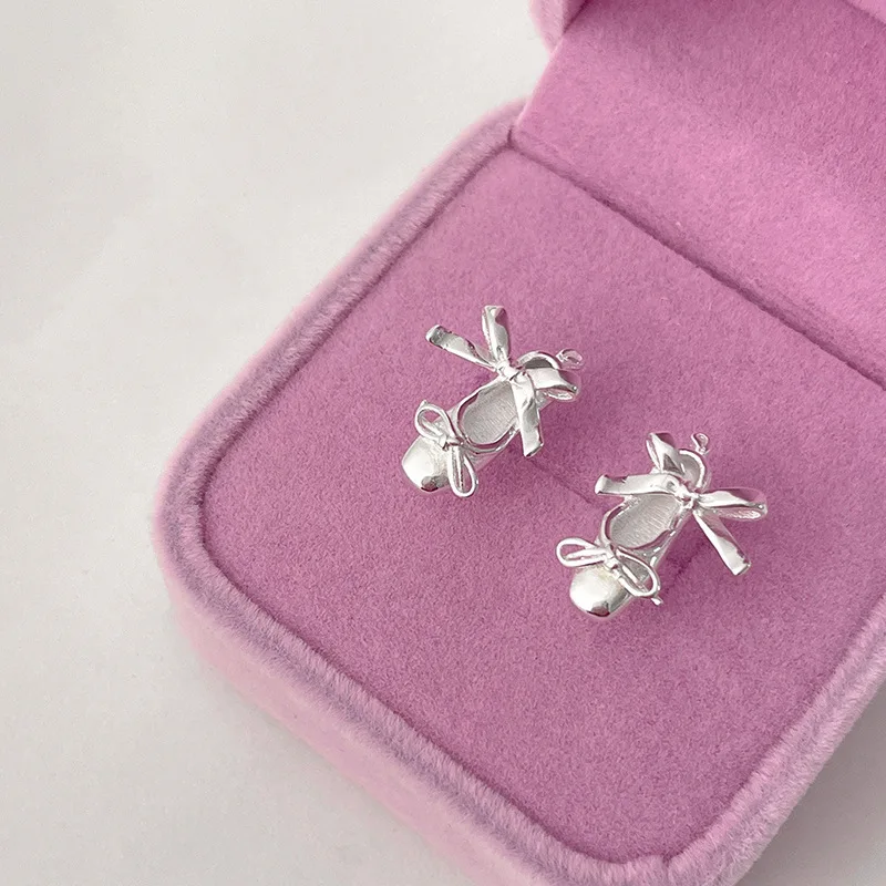 Mode Elegante Ballett Schuhe Bogen Stud Ohrringe für Frauen Mädchen Exquisite Süße Ohrring Ballett Tänzerin Schmuck Geschenke