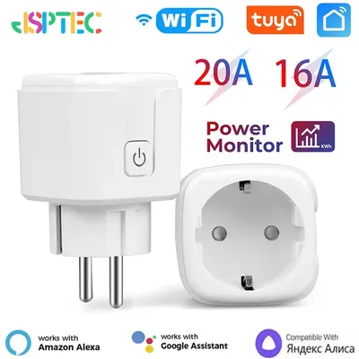 Smart Steckdose EU16A/20A Wifi Smart Plug Mit Power Überwachung Smart Leben Tuya APP Fernbedienung Unterstützung Google Assistent alexa