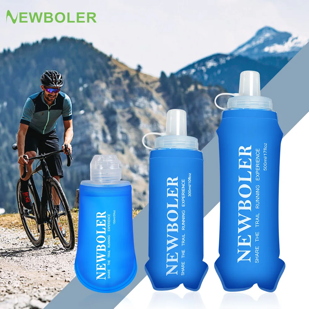 NEWBOLER 150/300/500 ml Outdoor TPU faltbare Silikon-Bissgröße Wasserflasche Laufen Camping Wandern Reisen praktische Wasserflasche Image